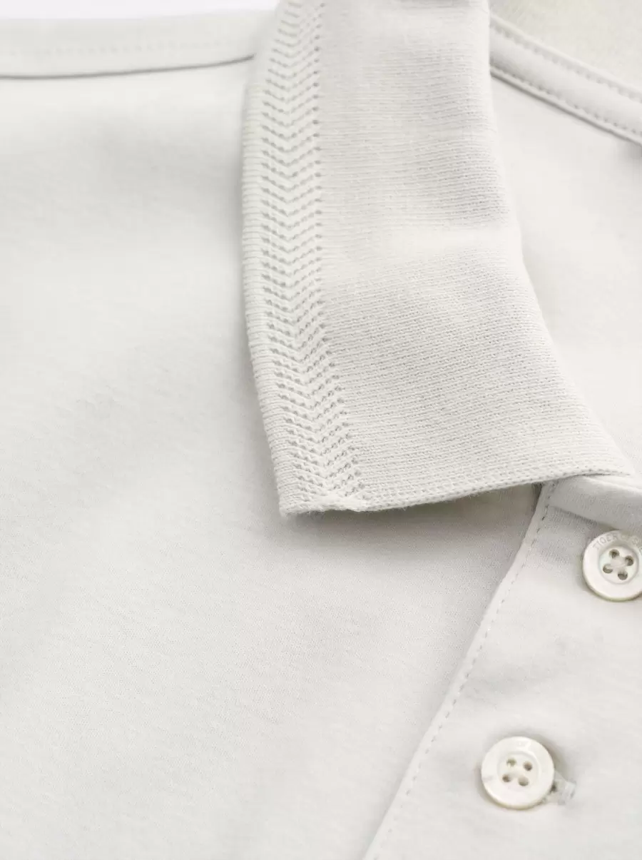 Rabatt Tiger Of Sweden Herren Pearl White Riose Polohemd T-Shirts - 4