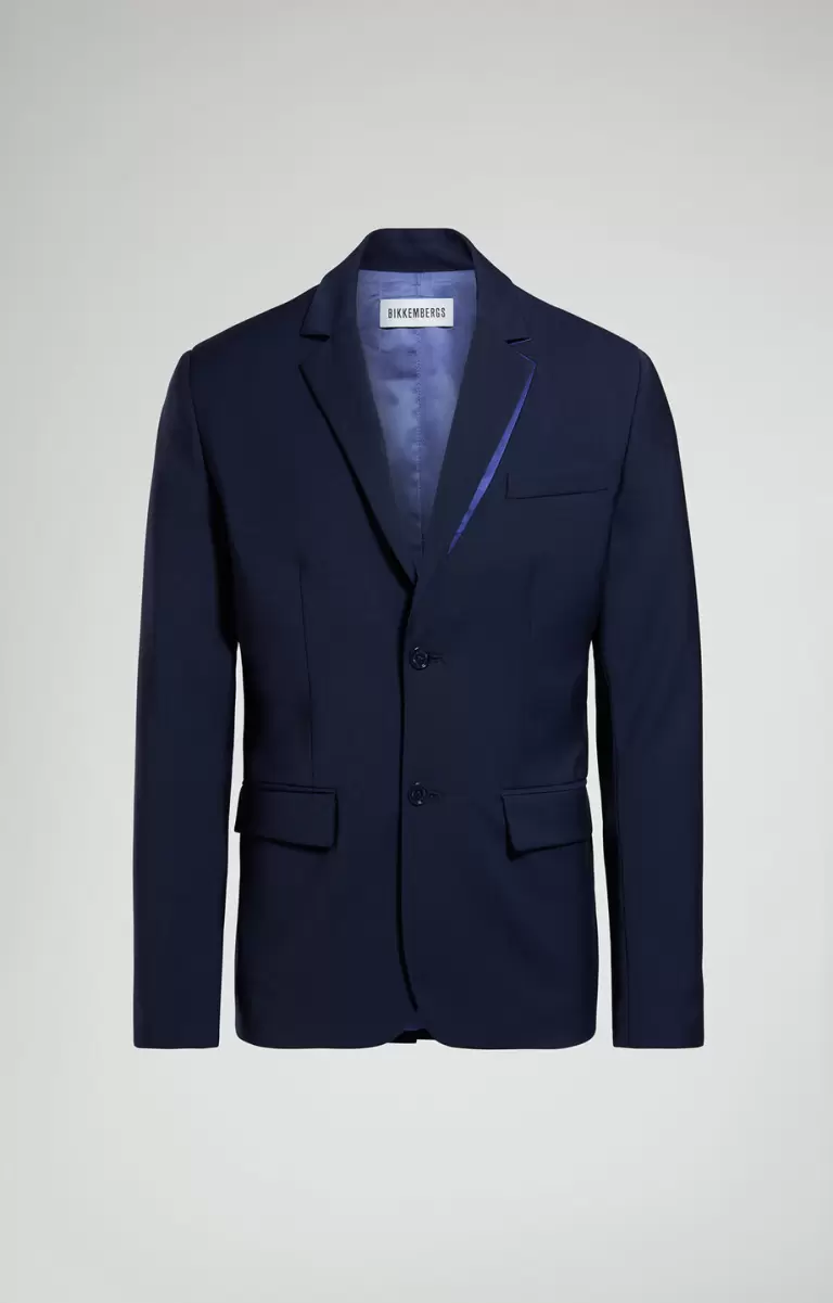 Bikkembergs Jacken & Blazer Mann Dress Blues Men's Jacket With Satin Detail - 1