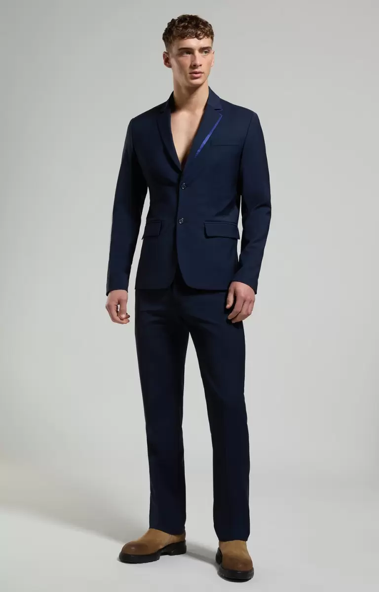 Bikkembergs Jacken & Blazer Mann Dress Blues Men's Jacket With Satin Detail - 3