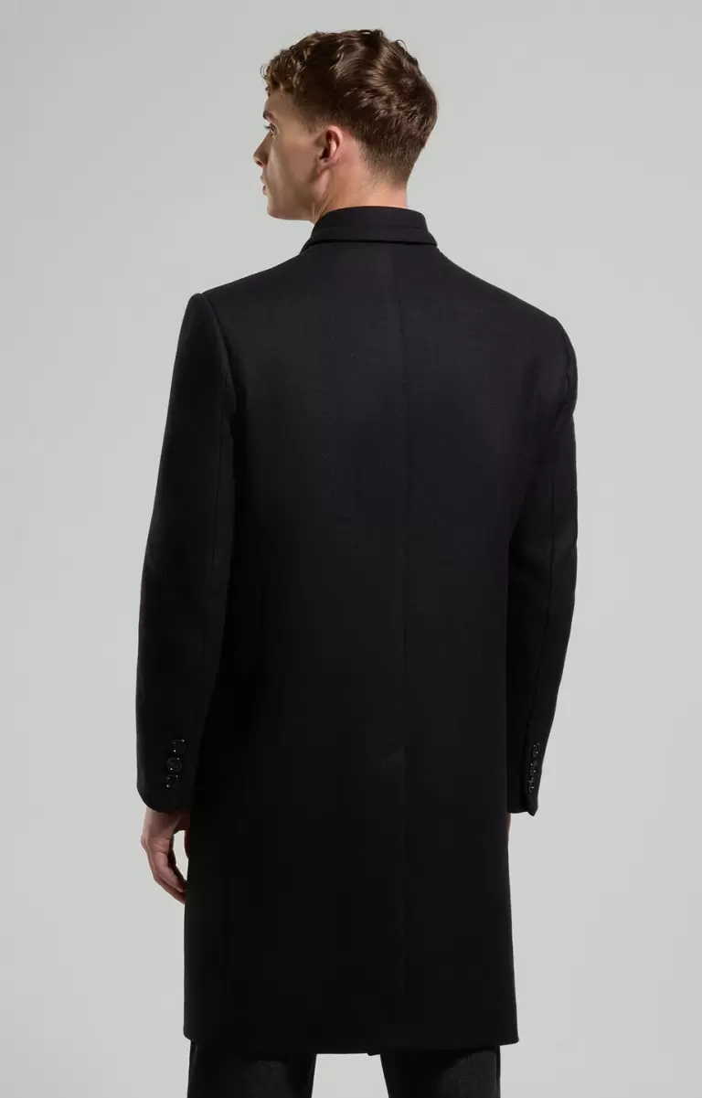 Men's Coat In Technical Wool Bikkembergs Mann Jacken & Blazer Black - 2