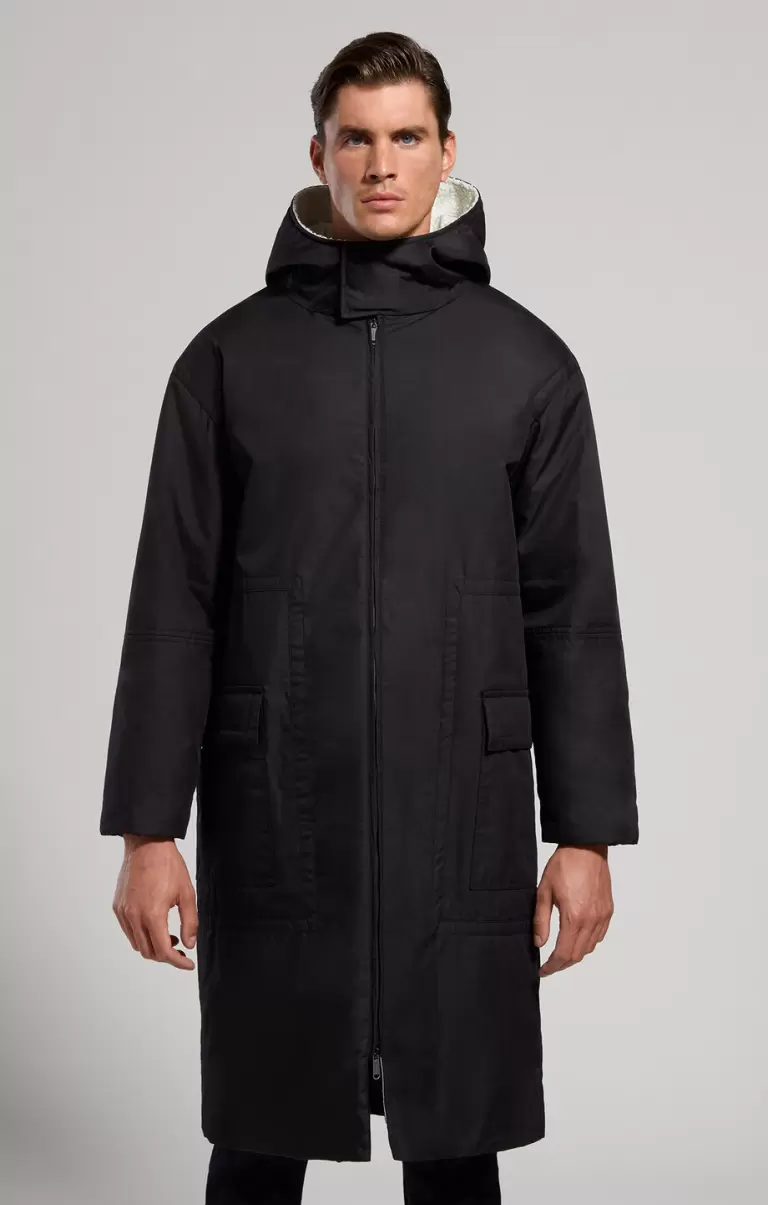 Bikkembergs Jacken & Blazer Black Mann Sherpa Lined Men's Coat - 4