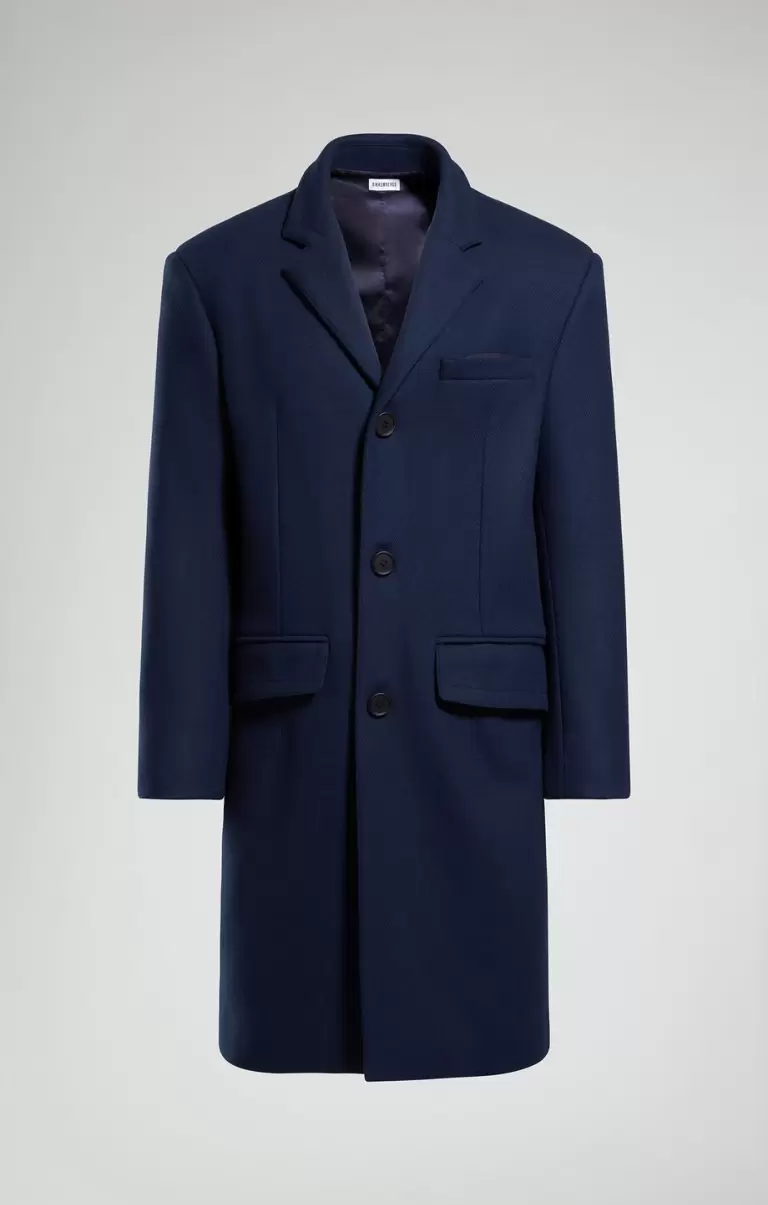 Mann Dress Blues Jacken & Blazer Men's Coat With Chain Print Bikkembergs - 1