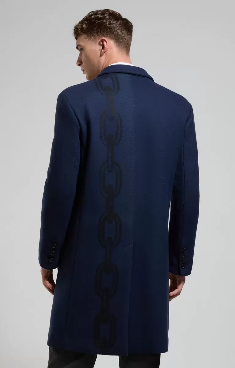 Mann Dress Blues Jacken & Blazer Men's Coat With Chain Print Bikkembergs - 2
