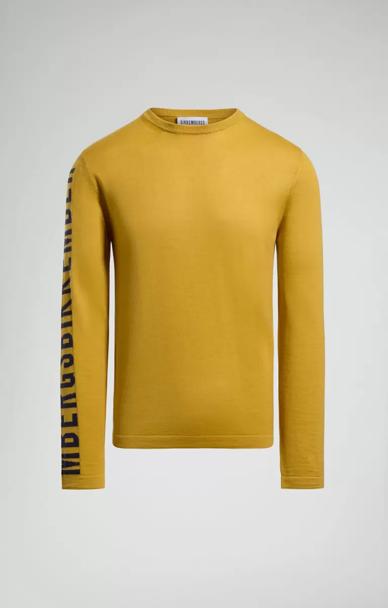 Strickwaren Men's Sweater With Jacquard Logo Mann Bikkembergs Sauterne - 1