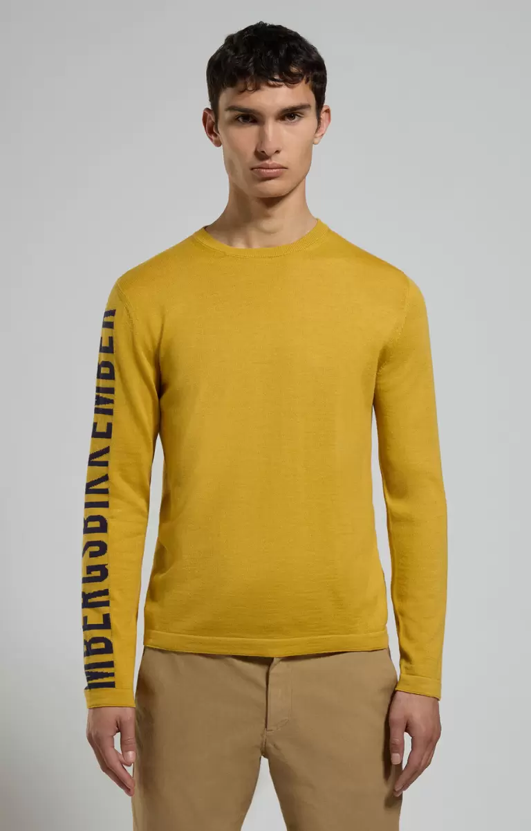 Strickwaren Men's Sweater With Jacquard Logo Mann Bikkembergs Sauterne - 4