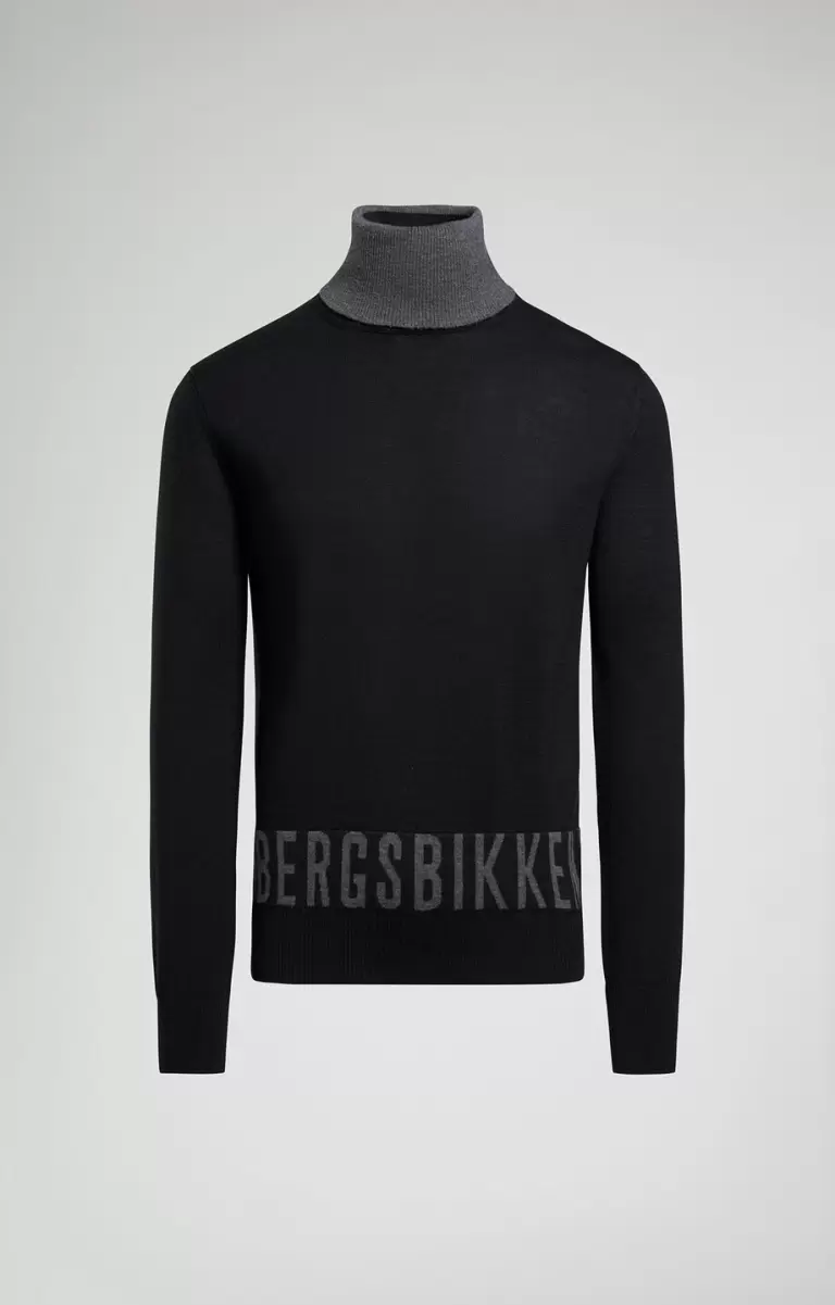 Strickwaren Black Mann Men's Mock Neck Sweater Bikkembergs - 1