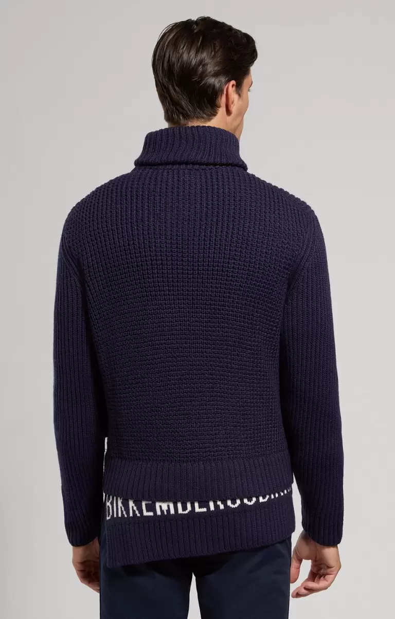 Mann Dress Blues Men's Sweater With Layered Effect Strickwaren Bikkembergs - 2