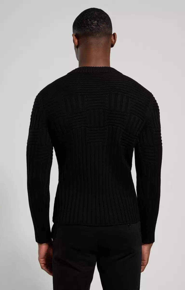 Men's All-Over Knit Sweater Black Strickwaren Bikkembergs Mann - 2
