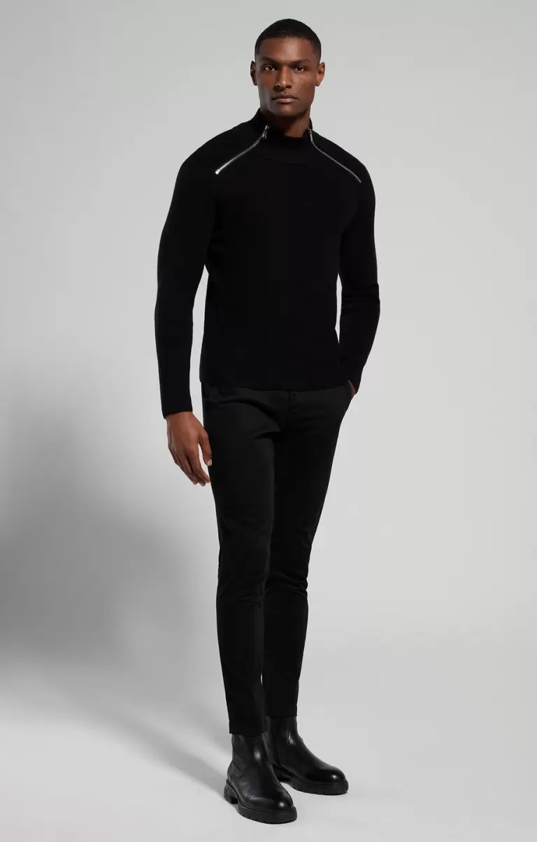 Strickwaren Black Mann Men's Knit Pullover With Zip Bikkembergs - 3