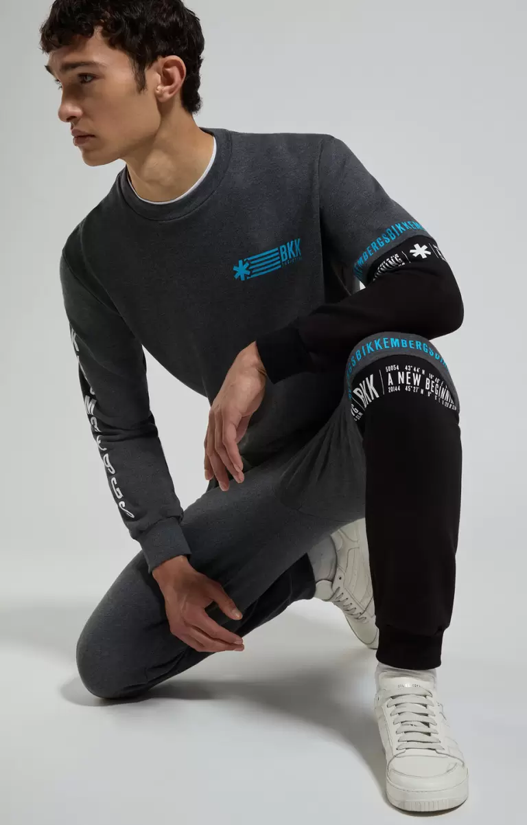 Bikkembergs Dark Shadow Men's Sweatshirt With Seaport Print Trainingsanzüge Mann