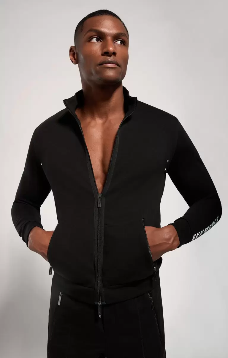 Black Mann Printed Men's Sweatshirt Bikkembergs Trainingsanzüge