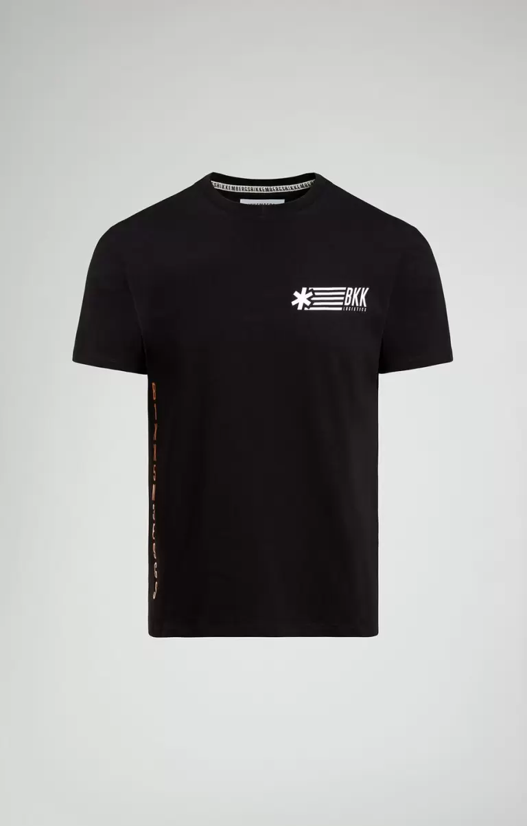 Men's T-Shirt With Seaport Print Mann Black Bikkembergs T-Shirts - 1