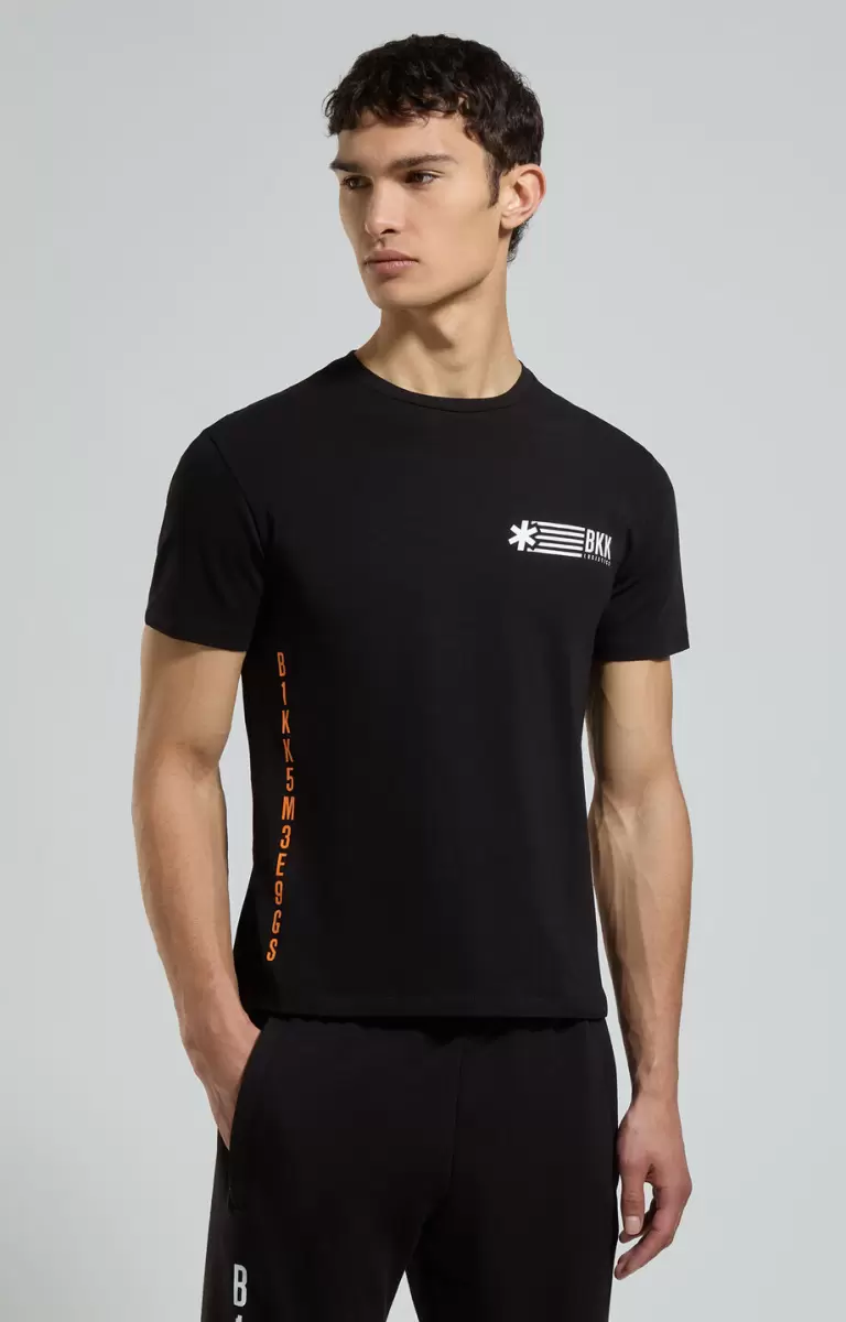 Men's T-Shirt With Seaport Print Mann Black Bikkembergs T-Shirts - 4