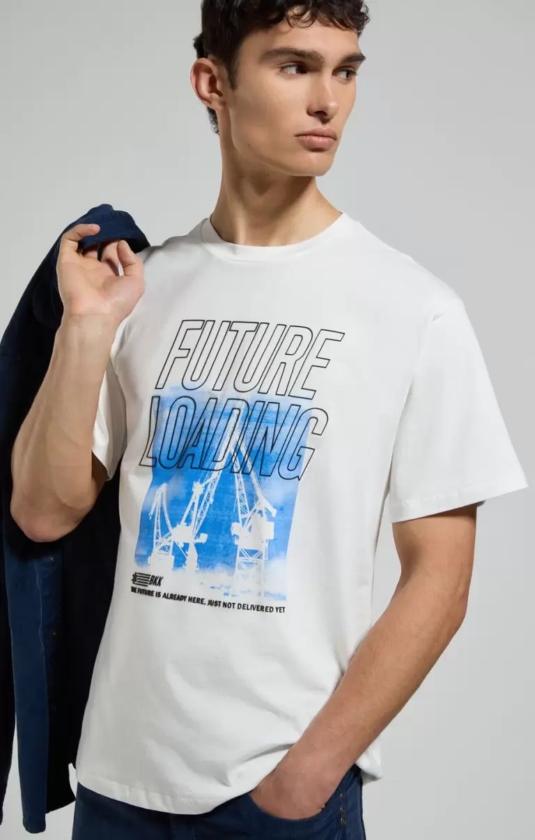 Men's T-Shirt With Port Print Vanilla Ice Bikkembergs T-Shirts Mann