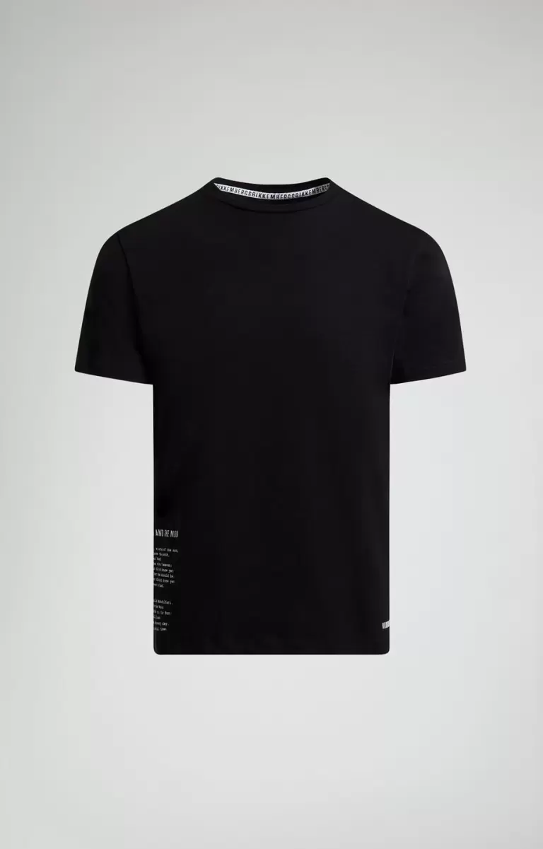 T-Shirts Bikkembergs Men's T-Shirt With Eclipse Print Black Mann - 1