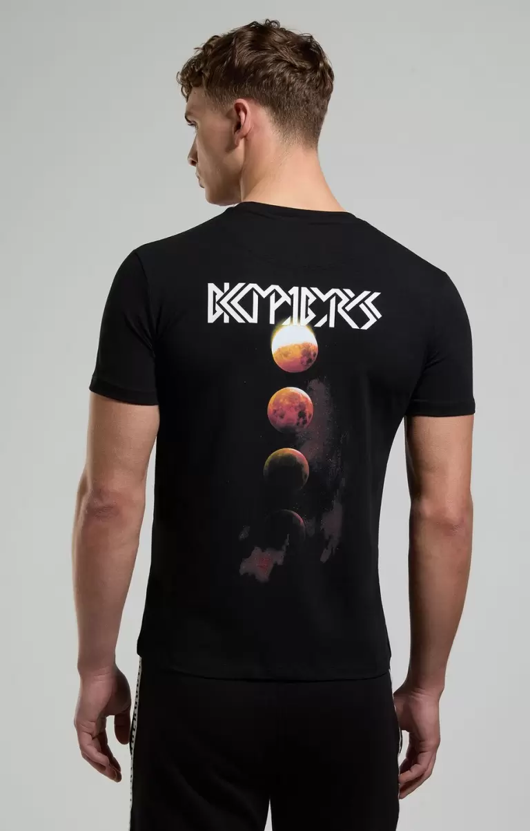 T-Shirts Bikkembergs Men's T-Shirt With Eclipse Print Black Mann - 2