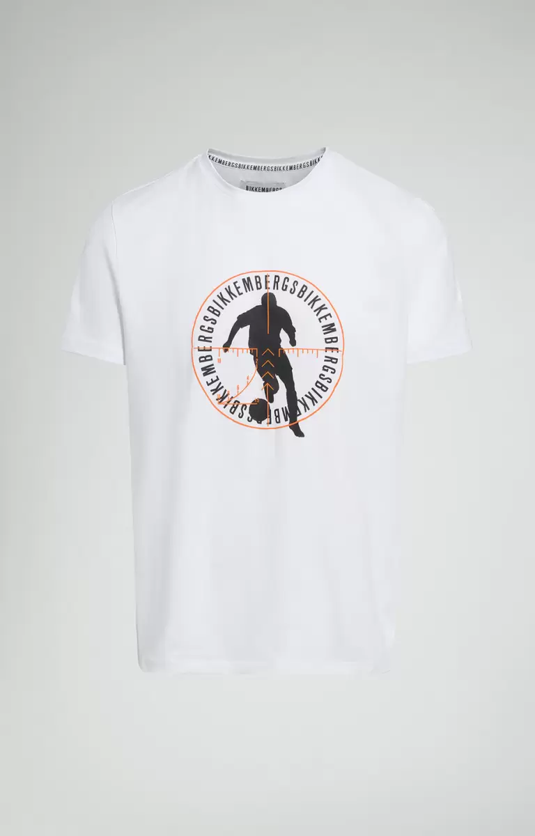 Mann T-Shirts Soccer Print Men's T-Shirt Bikkembergs White - 1