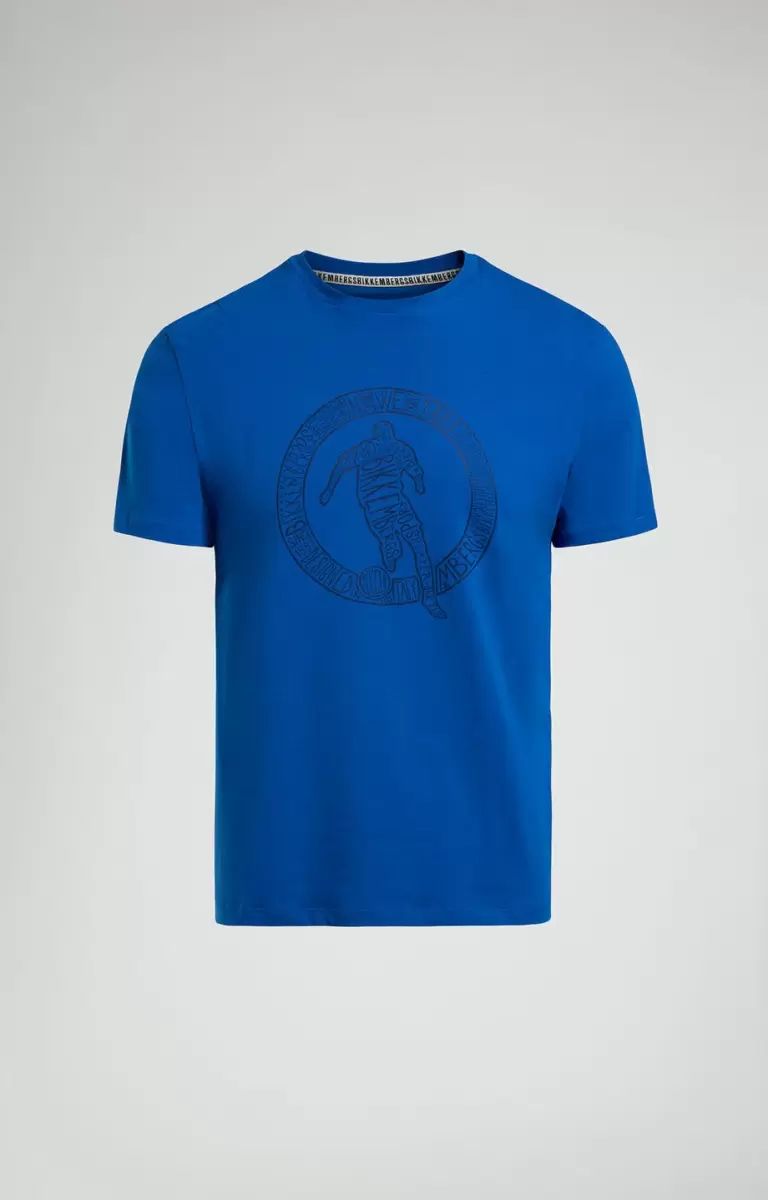 T-Shirts Bikkembergs Mann Men's T-Shirt With Keyword Print Princess Blue - 1