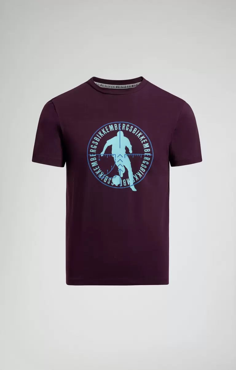 T-Shirts Mann Bikkembergs Potent Purple Soccer Print Men's T-Shirt - 1