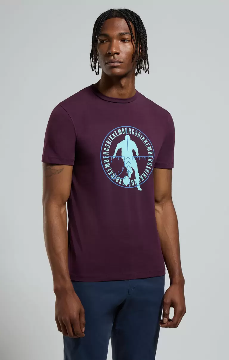 T-Shirts Mann Bikkembergs Potent Purple Soccer Print Men's T-Shirt - 4