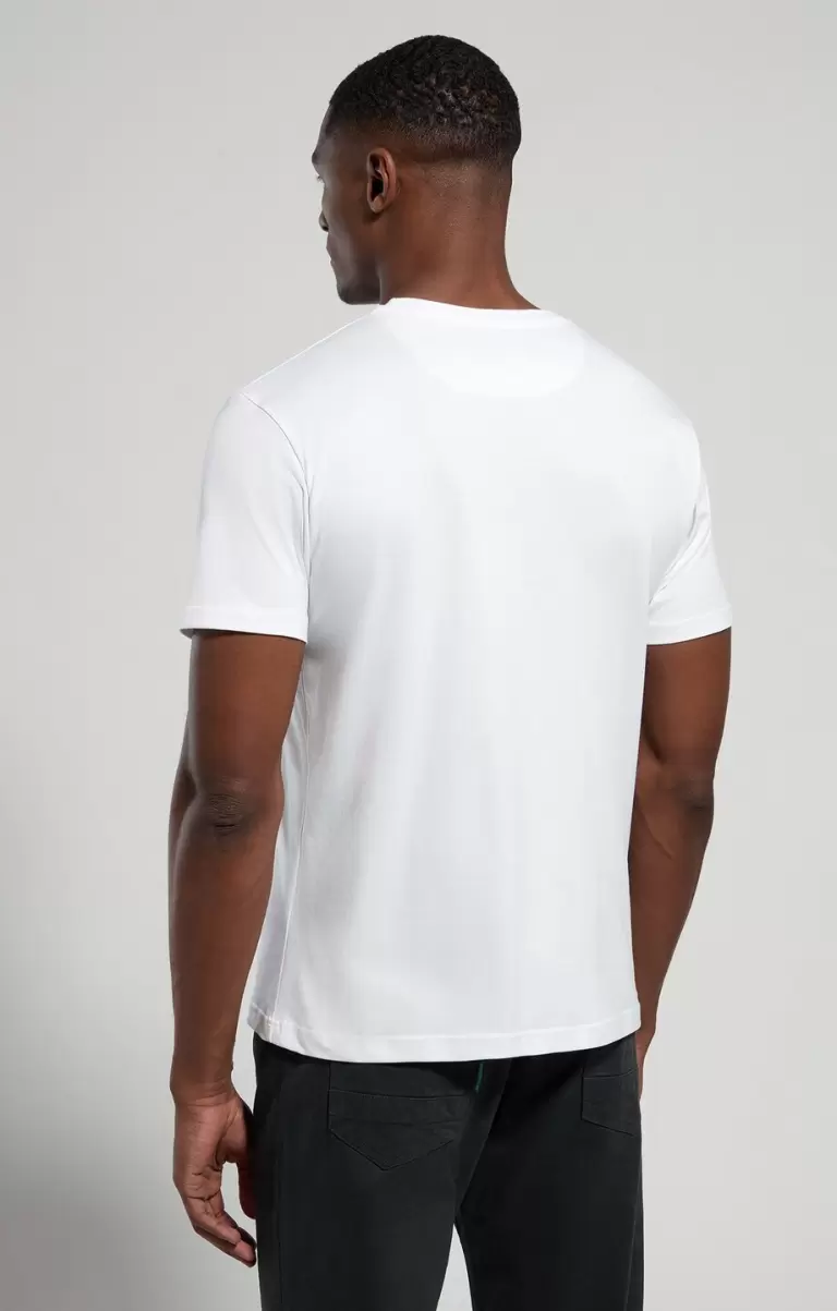 Men's T-Shirt With Seaport Print T-Shirts Bikkembergs Mann White - 2