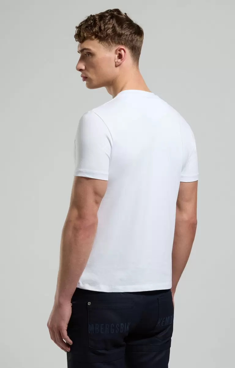 Mann T-Shirts Men's T-Shirt With Textured Detail White Bikkembergs - 2