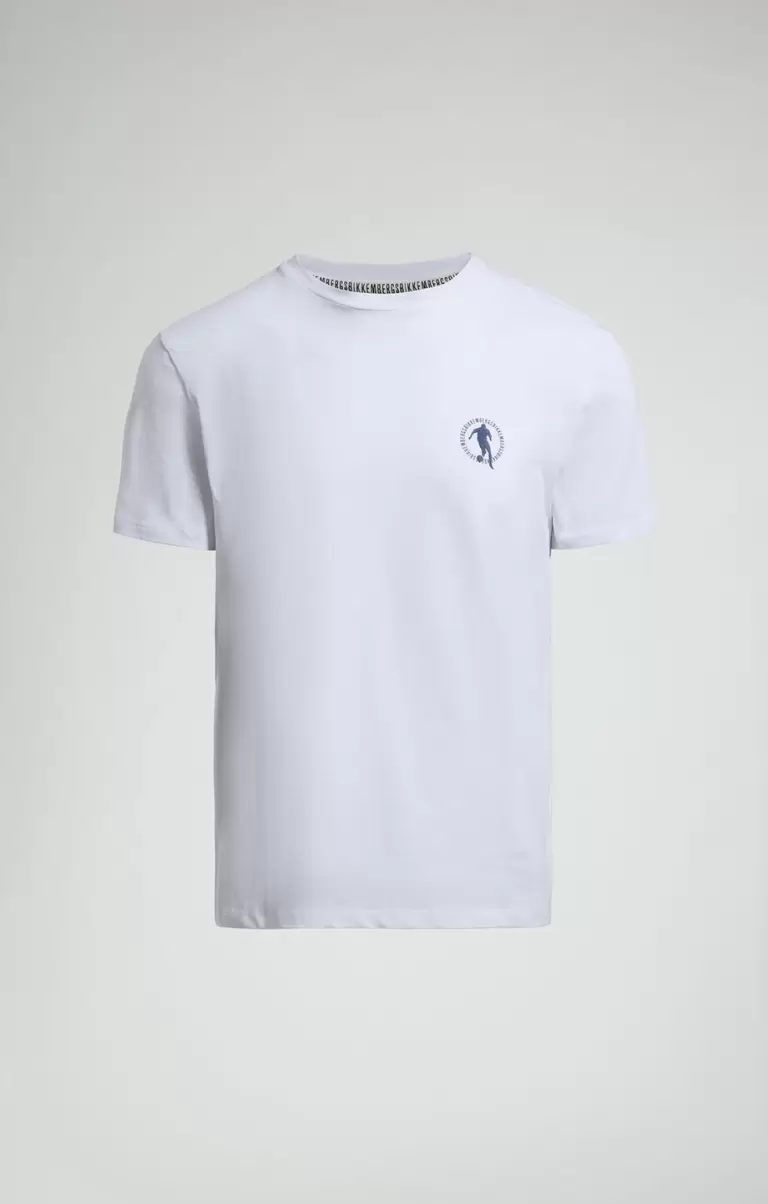 Men's Laser Print T-Shirt T-Shirts Bikkembergs Mann White - 1