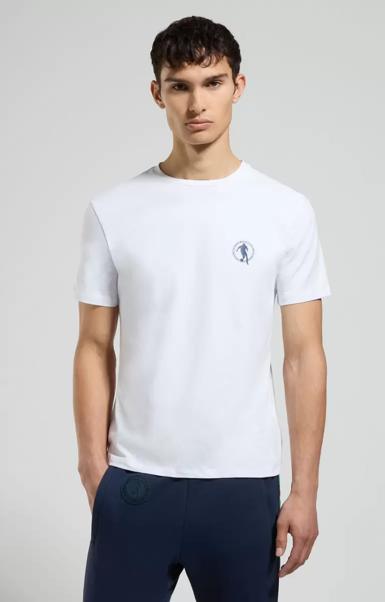 Men's Laser Print T-Shirt T-Shirts Bikkembergs Mann White - 4
