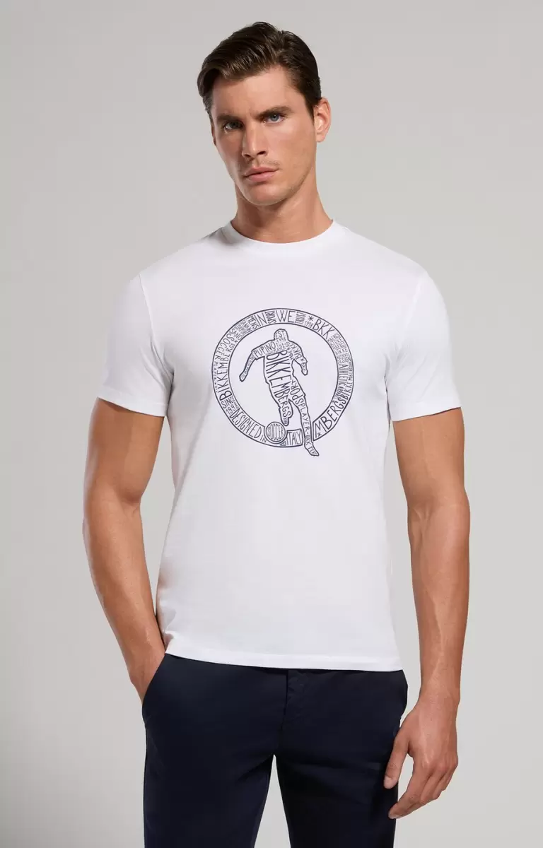 Mann Men's T-Shirt With Keyword Print White Bikkembergs T-Shirts - 4