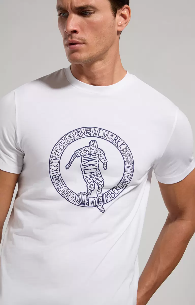 Mann Men's T-Shirt With Keyword Print White Bikkembergs T-Shirts