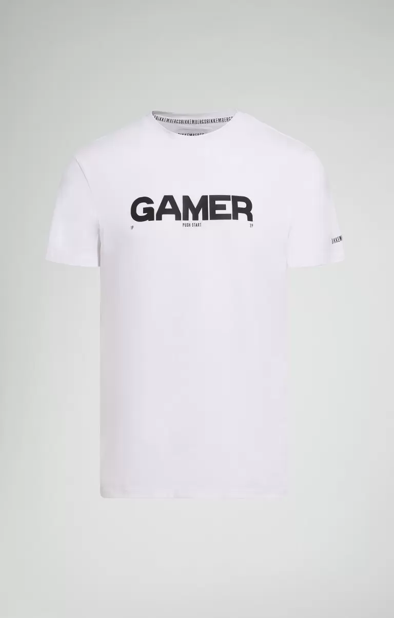 Bikkembergs Men's T-Shirt With Gamer Print White Mann T-Shirts - 1