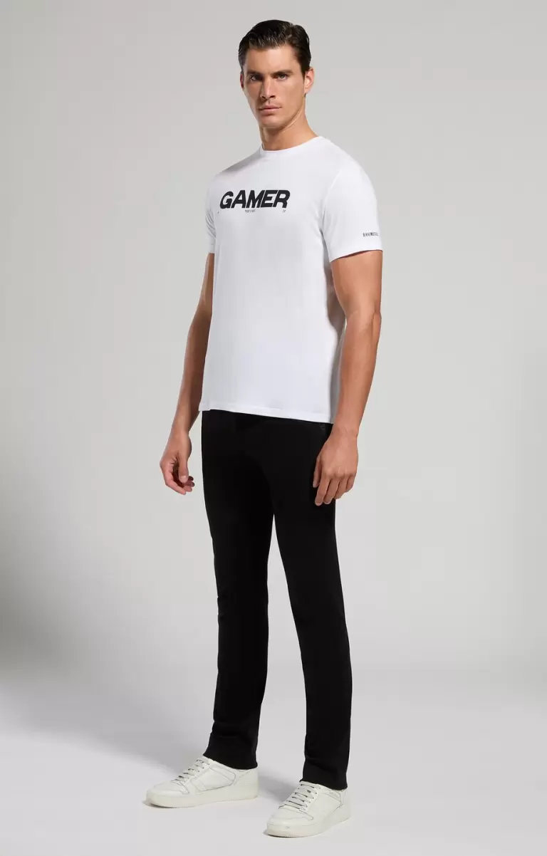 Bikkembergs Men's T-Shirt With Gamer Print White Mann T-Shirts - 3