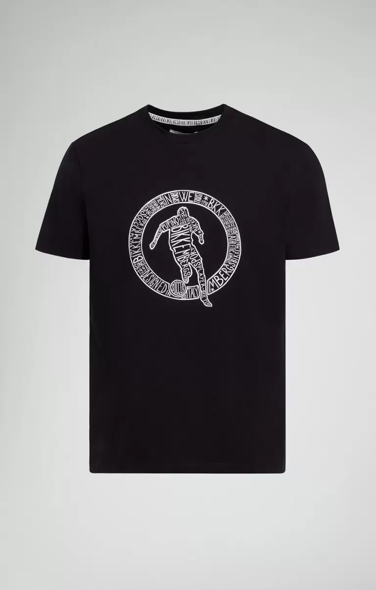 Bikkembergs Black Men's T-Shirt With Keyword Print T-Shirts Mann - 1