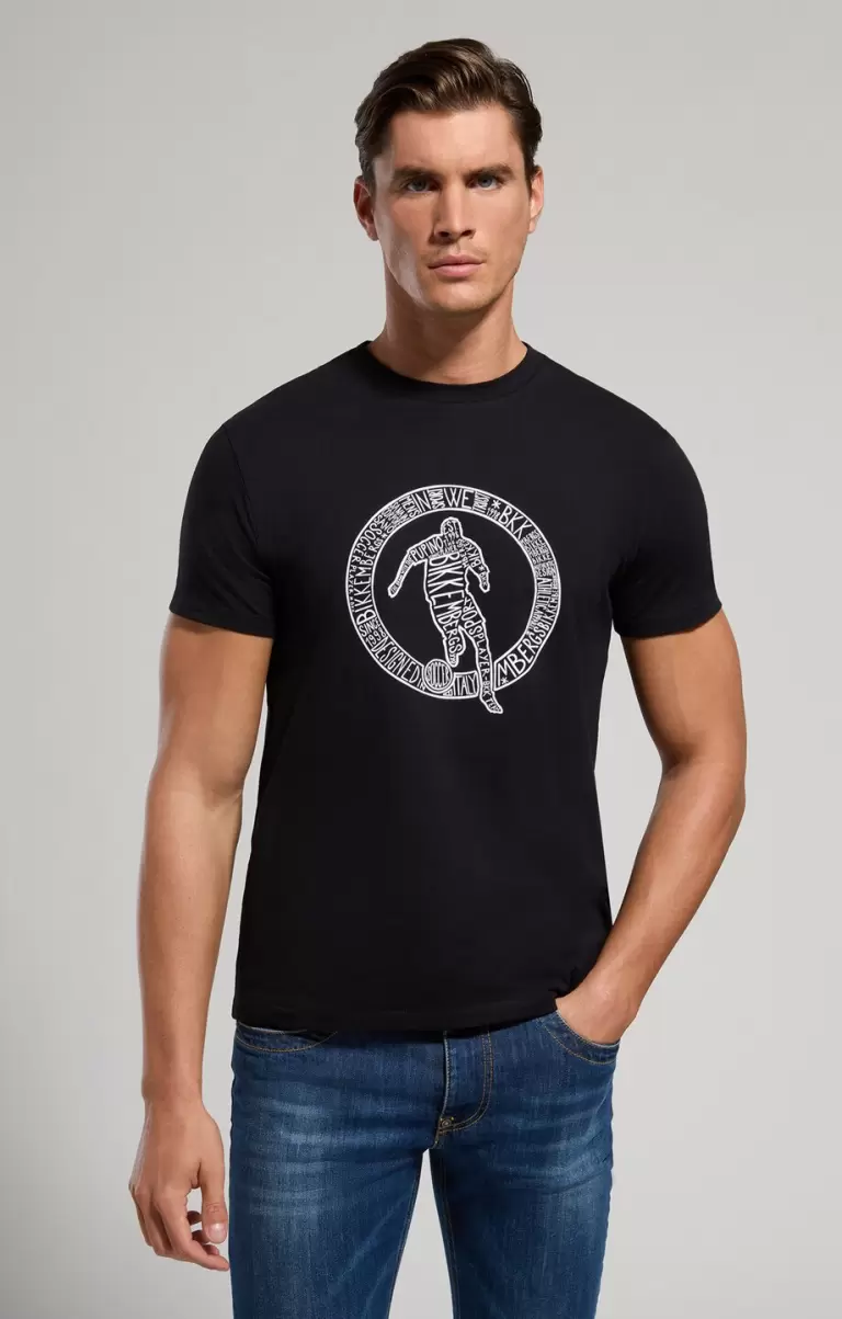Bikkembergs Black Men's T-Shirt With Keyword Print T-Shirts Mann - 4
