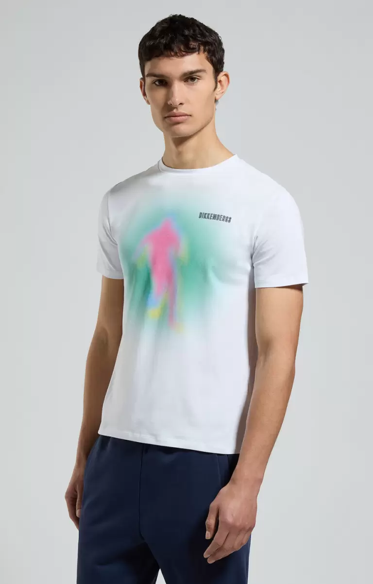 White Bikkembergs T-Shirts Mann Men's T-Shirt With Gamer Print - 4