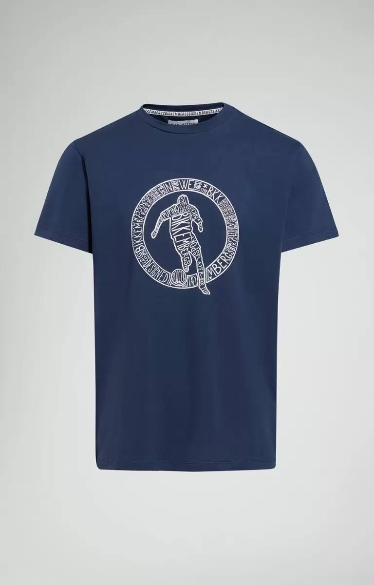 Mann Men's T-Shirt With Keyword Print Dress Blues Bikkembergs T-Shirts - 1