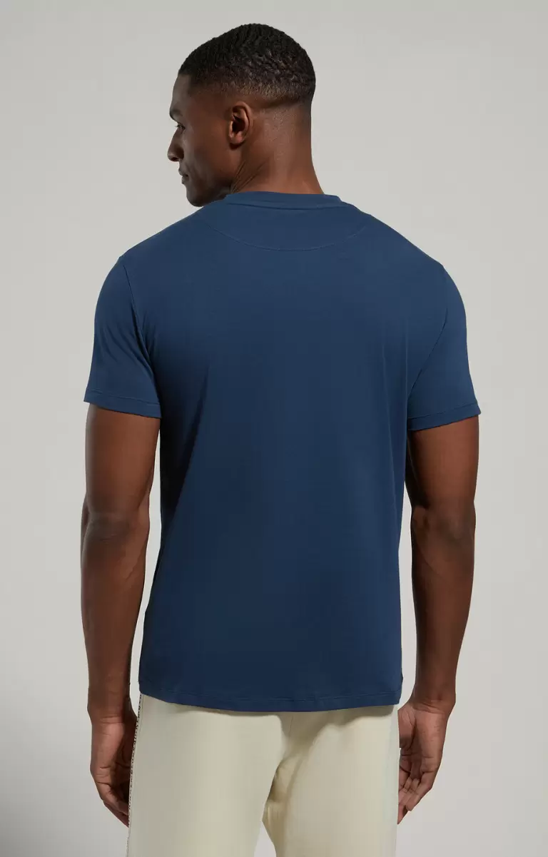 Mann Men's T-Shirt With Keyword Print Dress Blues Bikkembergs T-Shirts - 2