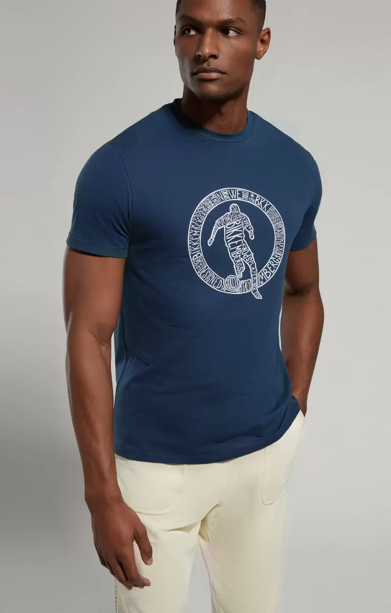 Mann Men's T-Shirt With Keyword Print Dress Blues Bikkembergs T-Shirts