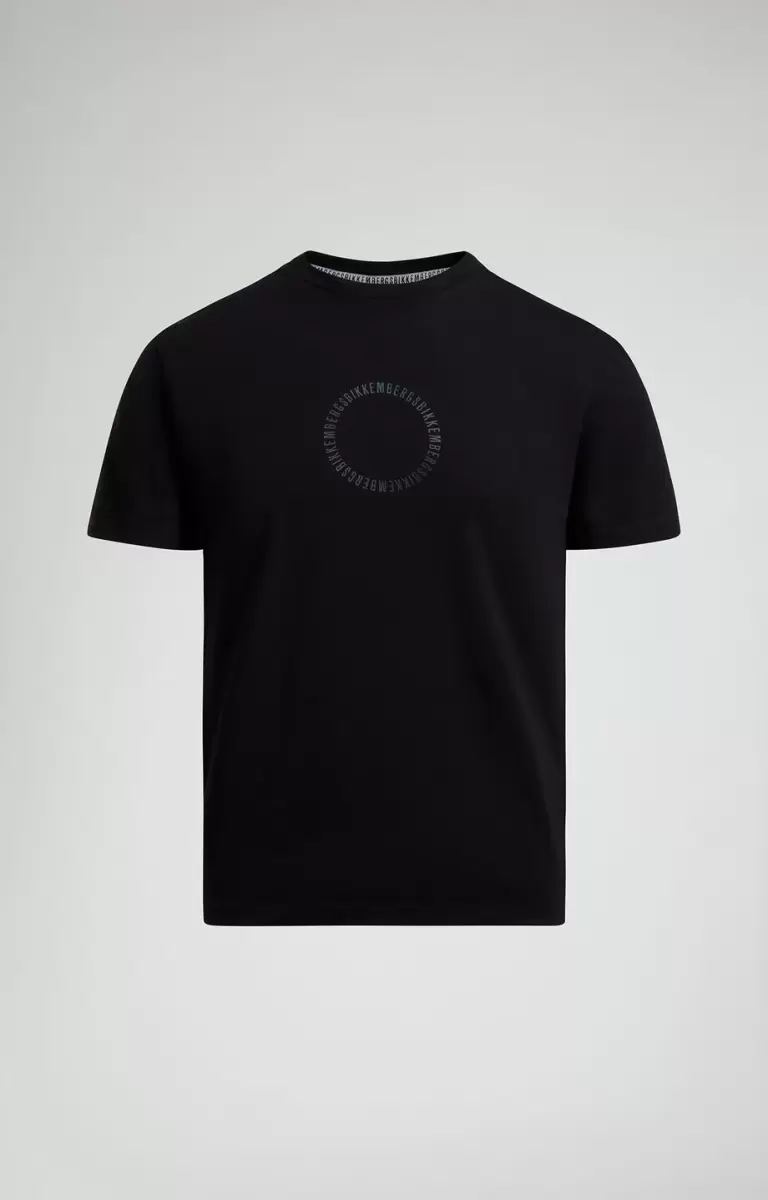 Mann Black Printed Back Men's T-Shirt T-Shirts Bikkembergs - 1