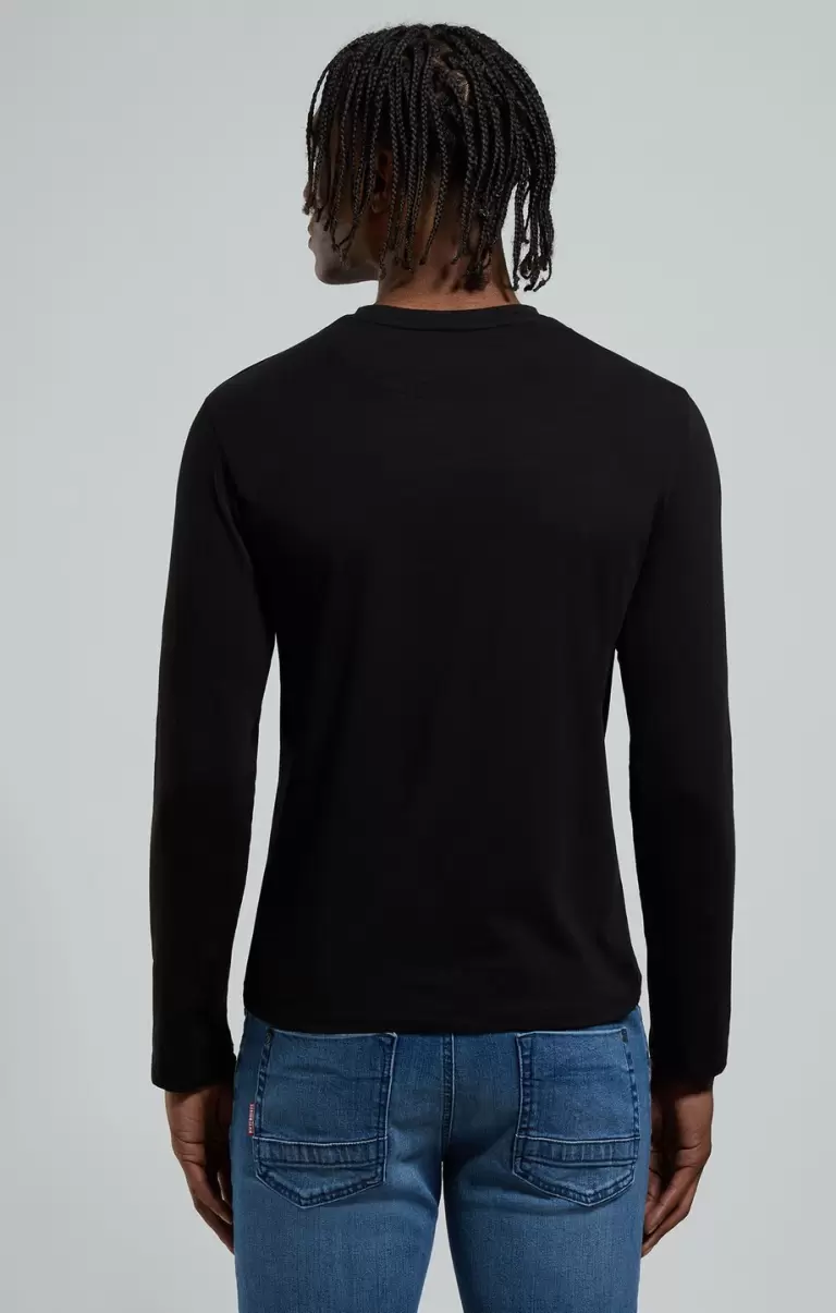 Men's Long Sleeve T-Shirt Mann Black Bikkembergs T-Shirts - 2