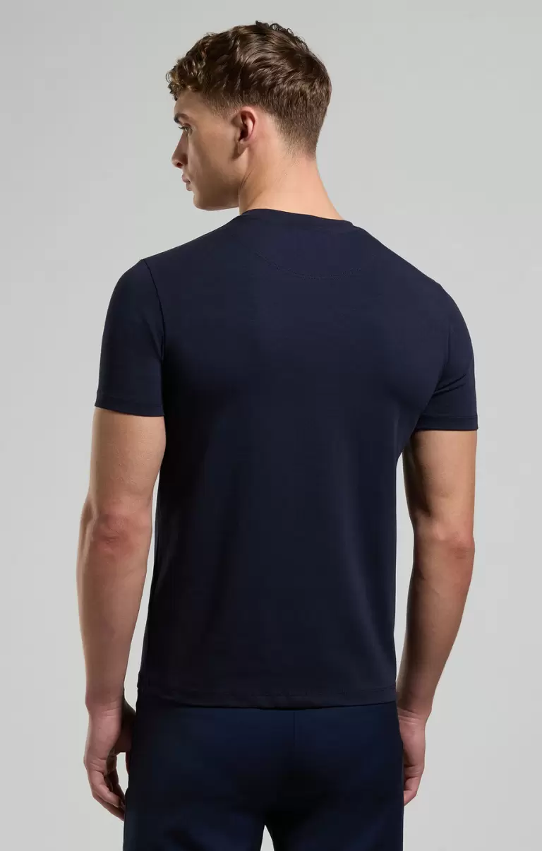 Men's T-Shirt With Aurora Print Bikkembergs T-Shirts Mann Dress Blues - 2