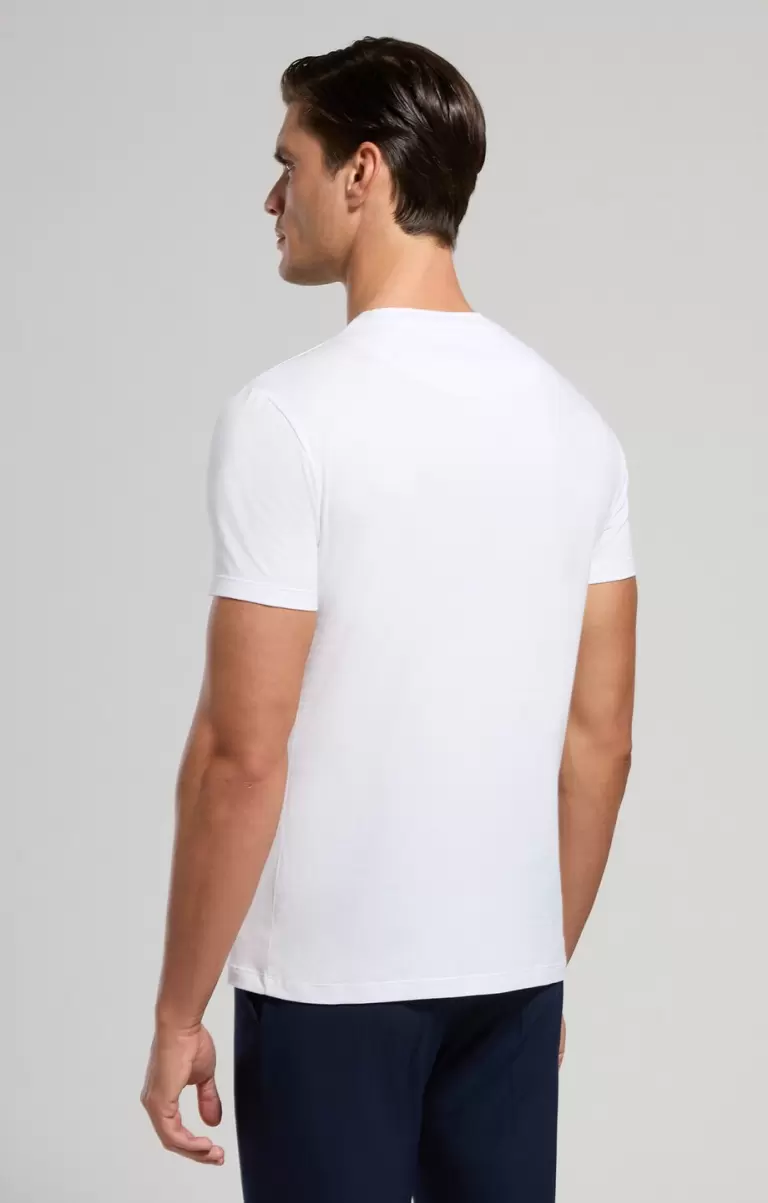 Men's T-Shirt With Applique T-Shirts Bikkembergs Mann White - 2