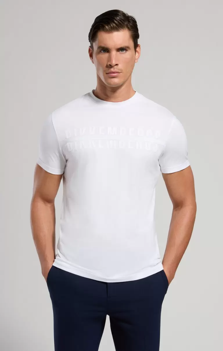 Men's T-Shirt With Applique T-Shirts Bikkembergs Mann White - 4