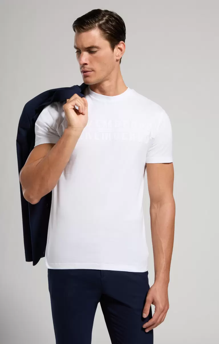 Men's T-Shirt With Applique T-Shirts Bikkembergs Mann White