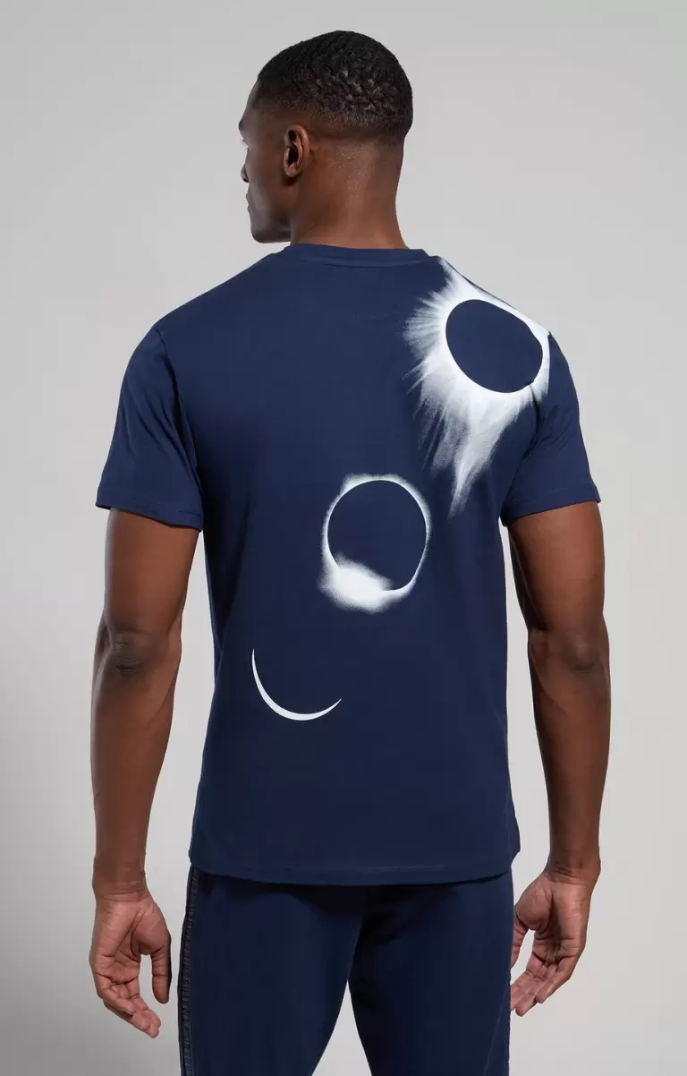 Dress Blues T-Shirts Men's Print T-Shirt Bikkembergs Mann - 2