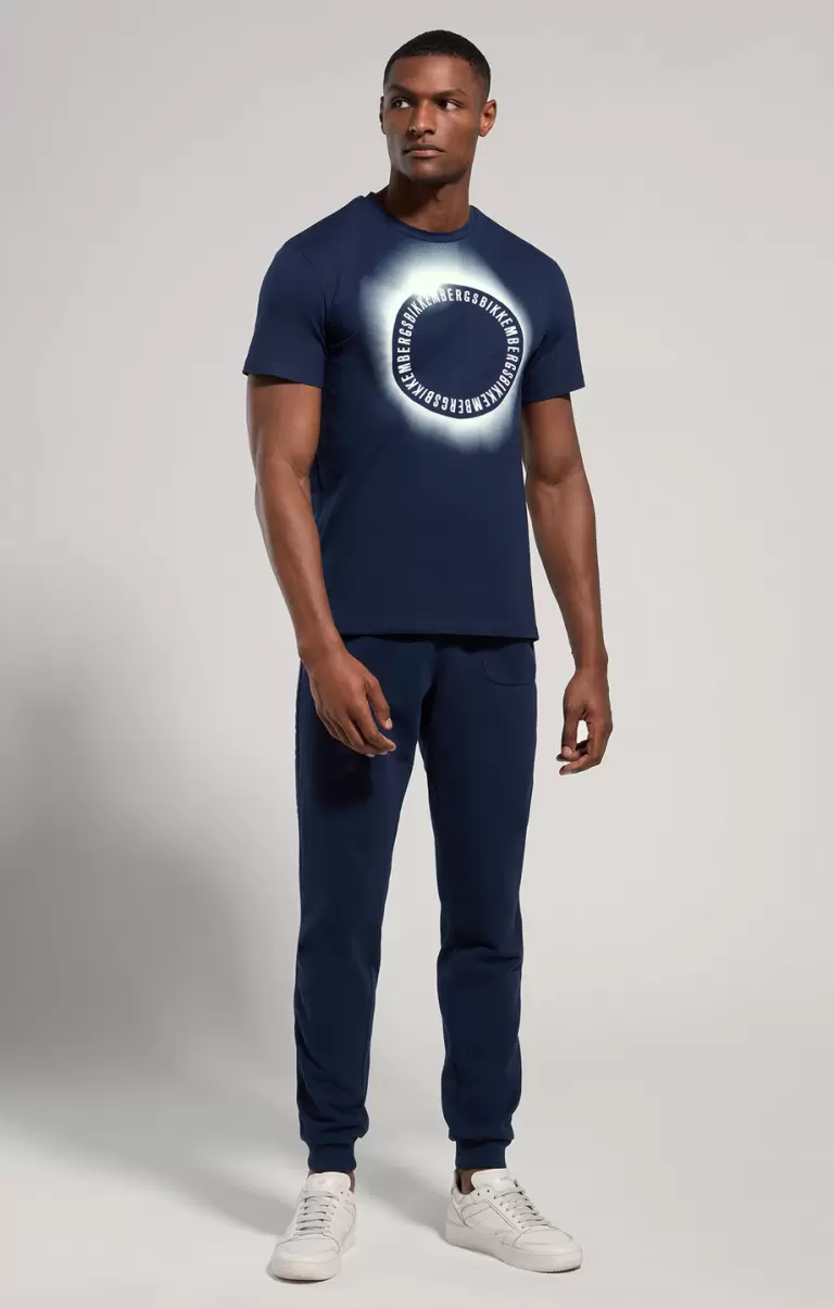 Dress Blues T-Shirts Men's Print T-Shirt Bikkembergs Mann - 3