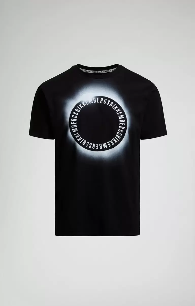 Men's Print T-Shirt Black Bikkembergs Mann T-Shirts - 1
