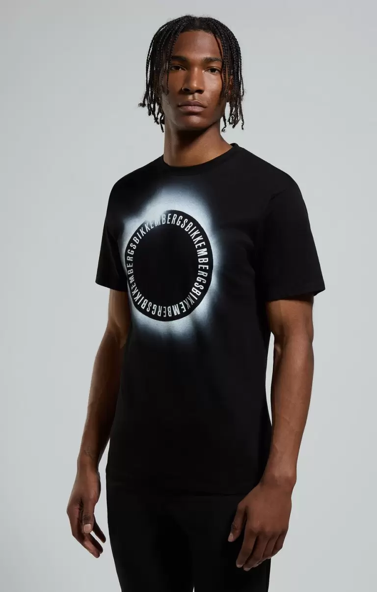 Men's Print T-Shirt Black Bikkembergs Mann T-Shirts - 4