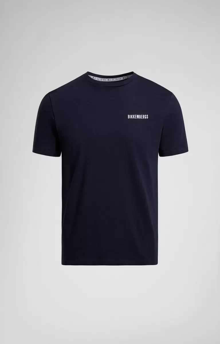 Mann T-Shirts Men's T-Shirt With Neon Print Bikkembergs Dress Blues - 1