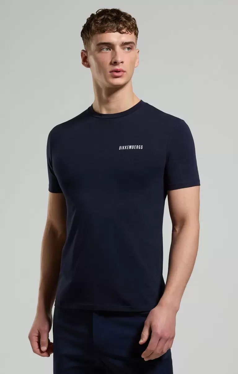 Mann T-Shirts Men's T-Shirt With Neon Print Bikkembergs Dress Blues